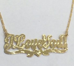 14k Gold Overlay i love you name necklace valentines day special /no per... - £15.95 GBP
