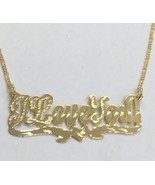 14k Gold Overlay i love you name necklace valentines day special /no per... - £15.70 GBP