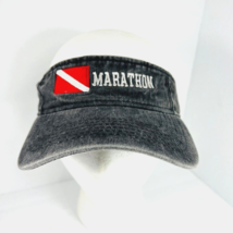 Marathon Florida Sun Visor Diver Down Flag Gray Hat Cap Adjustable Hook ... - $22.49