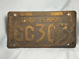 Vtg Crusty Rusty 1948 PENNA Pennsylvania Auto License Plate EXP 3-31-49 ... - £23.66 GBP