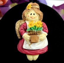MAMA ANGEL BROOCH Vintage Pin Holding Flowers Mother Mom Grandma CHRISTMAS - €11,36 EUR