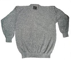 Alpakaandmore Mens 100% Baby Alpaca Wool Sweater Jumper (X-Large, Light grey) - £150.13 GBP