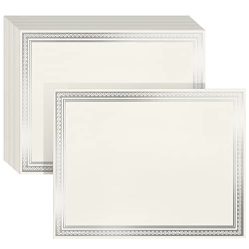 50 Sheets Silver Foil Certificate Paper for Printing - Customizable Blan... - $10.68