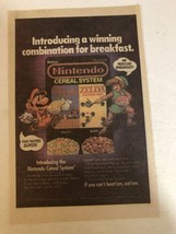 1989 Nintendo Cereal System Vintage Print Ad Zelda Super Mario Brothers ... - $10.88