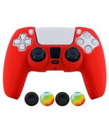 Hikfly PS5 Controller Silicone Skin Cover Red with 4 Thumb Grips - $5.13 CAD