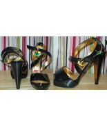 New $217 Report Signature Women&#39;s 8 Black Patent Shoes Heels 8.5 - £117.94 GBP