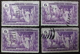 Four 1935 Philippines Commonwealth Used Postage Stamps - $1.49