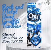Rock and Metal Band Graffiti Tumbler |  20oz, 30oz | Music Lover | Free ... - $704.15 MXN