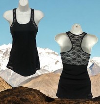 Chebery Black lace trimmed Stretchy tank top Women’s Size S Small - $12.22