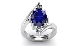 13.25 Ratti AAA+ Quality Natural Blue Sapphire Neelam Silver Plated Adjustable G - £26.86 GBP