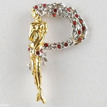 ERTE P made of Gold-Plated Sterling Silver, with Hand-Set Swarovski Crystals! - £78.44 GBP