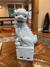 Vintage White Ceramic Foo Dogs Feng Shui Protection 13” Rare - £77.66 GBP