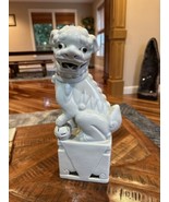 Vintage White Ceramic Foo Dogs Feng Shui Protection 13” Rare - $134.04 CAD