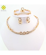 Best Selling African Women Gold Color Necklace Earrings Sets Fashion Cos... - £18.15 GBP