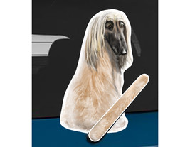 Afghan Hound dog rear window wiper wagging tail sticker - $15.99