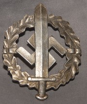 AUTHENTIC GERMAN 3RD REICH SILVER SA SPORTS BADGE - ORIGINAL NO REPO! - $3,597.89 MXN
