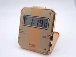 Vintage Seiko QEK203F Travel Dual Time Alarm Clock New Battery Sound Works - £39.08 GBP