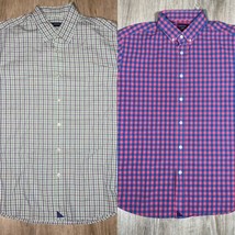 Untuckit Long Sleeve Dress Shirt Men’s Check Button Sz Large Lot Of 2 - $39.59