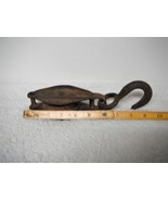 Vintage Antique 9&quot; Double Wheel Metal Pulley Hook Rustic Tool Farmhouse ... - £17.84 GBP