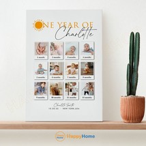 Personalized Baby First Year Photo Collage Wall Art Nursery Kid Room Decor -PC40 - $30.35+