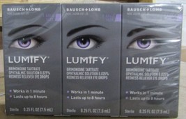 NEW 3 Pk Bausch + Lomb Lumify Redness Reliever Eye Drops .25 fl oz  - $29.69