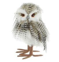 Christmas decoration winter fall Autumn decor Feathered Owl, 11&quot; - £117.43 GBP