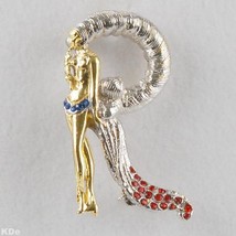 ERTE R made of Gold-Plated Sterling Silver, with Hand-Set Swarovski Crys... - $99.99
