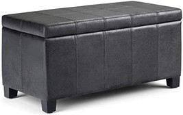 Simplihome Dover 36 Inch Wide Rectangle Lift Top Storage Ottoman, And Kids Room. - £141.06 GBP