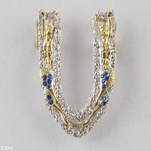 ERTE U made of Gold-Plated Sterling Silver, with Hand-Set Swarovski Crystals! - £79.23 GBP
