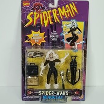 Black Cat Action Figure Spiderman Spider Wars Animated Toy Biz Vintage 1996 - £17.05 GBP