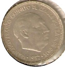 SPAIN 5 PTAS 1957 #101 - £3.57 GBP