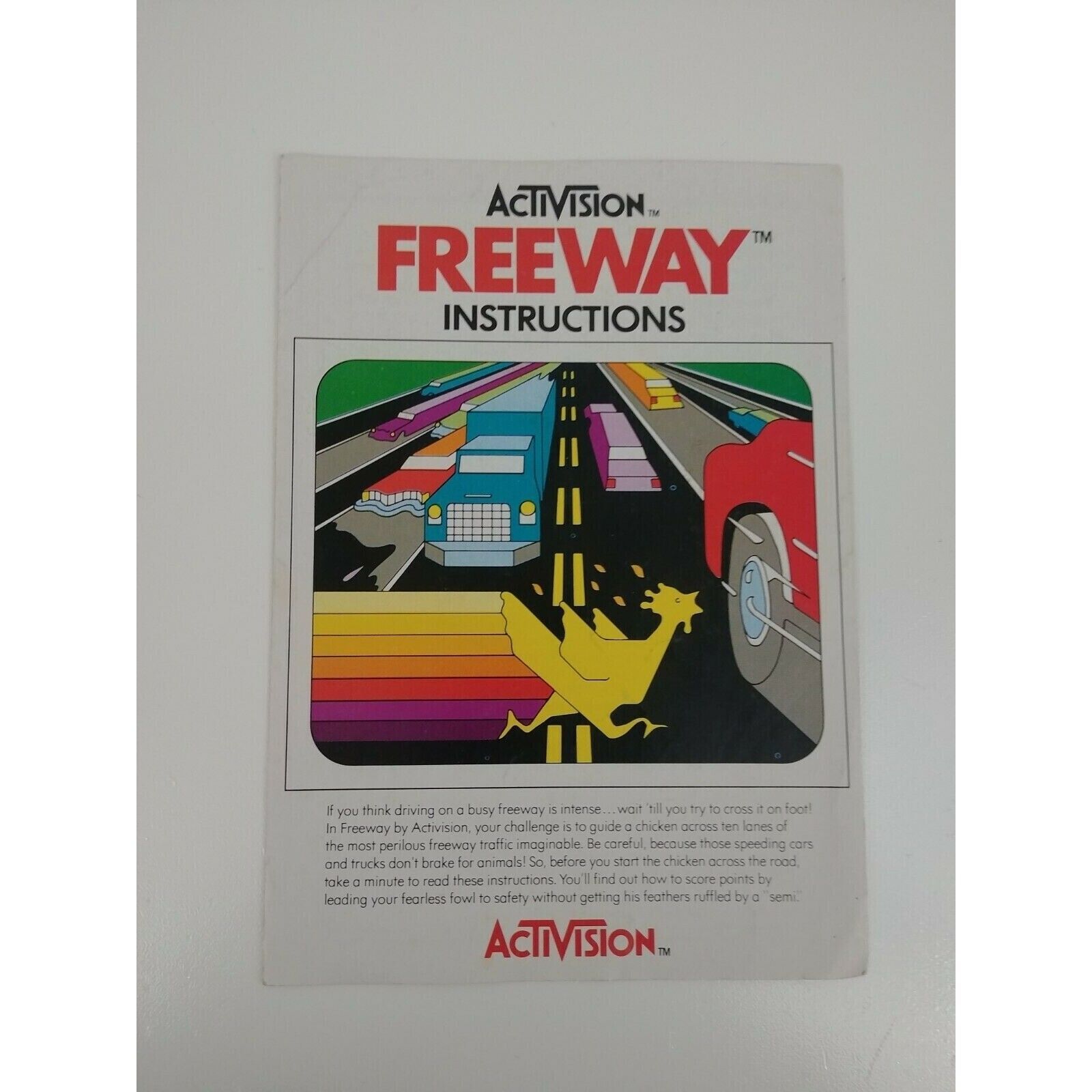 ATARI 2600 ACTIVISION: FREEWAY MANUAL - $2.85