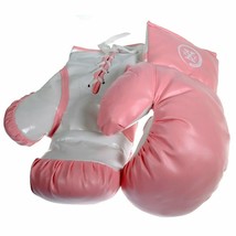 1 Pair of Triple Threat Lace-Up Style Boxing Kickboxing Gloves -  Pink - 16oz - £15.61 GBP