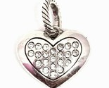Brighton Amore Heart Charm, J91622 Silver Finish, Clear Crystals New - $19.94