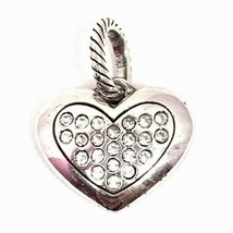 Brighton Amore Heart Charm, J91622 Silver Finish, Clear Crystals New - £15.63 GBP
