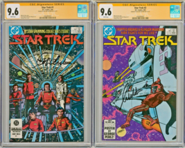 CGC SS 9.6 Star Trek #1 &amp; #2 Set SIGNED William Shatner / George Perez Cover Art - £698.21 GBP