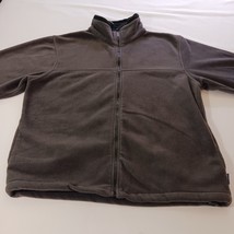 Landway Men's Brown Full Zip Pockets Fleece Jacket Size Medium Measured Chest 47 image 7