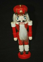 Vintage Folk Art Wooden Red Toy Soldier Christmas Holiday Nutcracker Xmas n July - £11.86 GBP