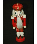 Vintage Folk Art Wooden Red Toy Soldier Christmas Holiday Nutcracker Xma... - £11.15 GBP