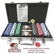 Cardinal Texas Hold’ Em Poker Tournament Chips, Dice, Cards, Case  new - £19.77 GBP