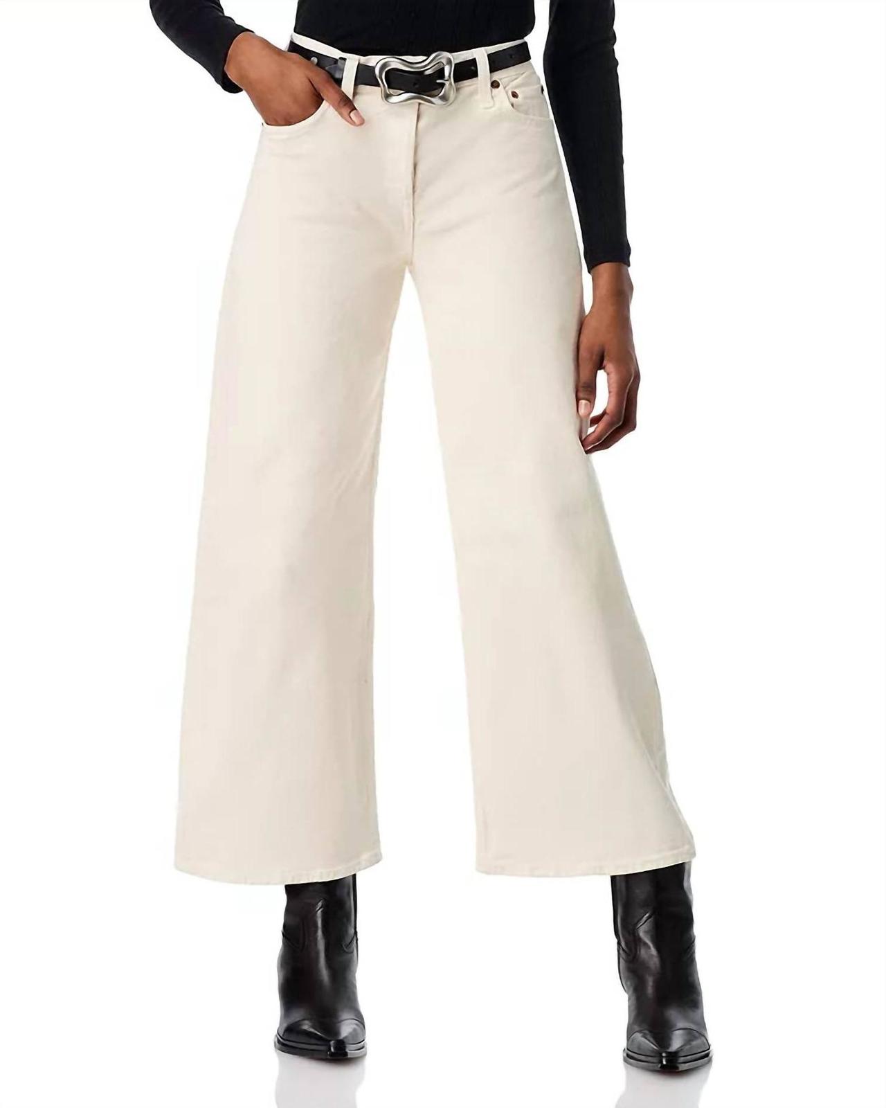 Re/done Mid Rise Wide Leg Crop Jeans Vintage White - $139.00