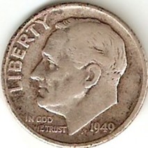 Roosevelt Dime 1949 VG - £3.59 GBP