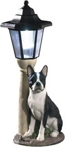 Solar LED Lighted Lamp Post BOSTON TERRIER Dog Garden Sculpture Outdoor ... - £38.80 GBP