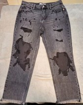 Cello Jeans Women’s Size 7 Black Distressed Frayed Bottoms~Classicore - $9.89