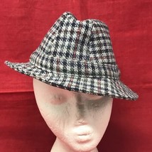 Wool Hat Donegal Tweed Fedora Gray Plaid Woven in Ireland for Shandon VT... - $47.03