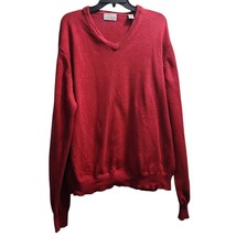 Bob Timberlake Signature Collection Men&#39;s Red V-Neck Cotton Sweater Size L - $19.79