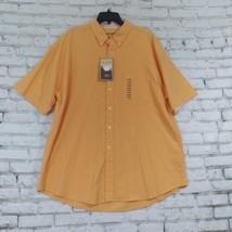 Sun River Shirt Mens XL Orange Short Sleeve Pocket Collared Cotton Button Up - £12.78 GBP