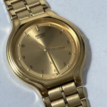 Seiko SX Men's Stainless Steel Gold Tone Quartz Watch V701-1K18 New Battery - $87.07