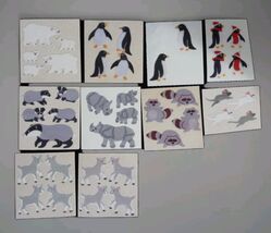 Vintage 80s Sandylion Raccoons Badgers Rhinos Goats 10pc Fuzzy Sticker Lot - $148.50