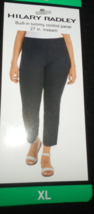 New Women Xl Hilary Radley Black Crop Stretch Pants Mid R Ise Slim Tummy Control - £19.45 GBP